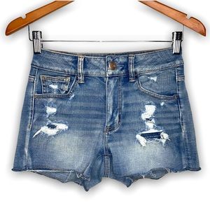 ❌SOLD❌ American Eagle Outfitters Hi Rise Shortie Destructed 360 shorts